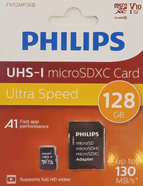 KARTA PAMIĘCI 128 GB PHILIPS UHS-I MICRO SDXC CLASS 10 ULTRA SPEED 130 MB/