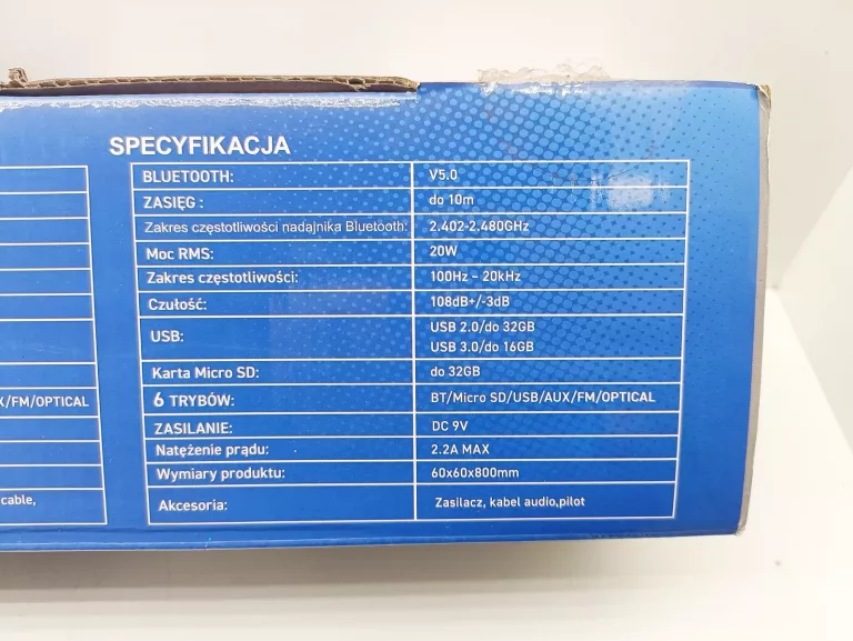 GŁOŚNIK BLUETOOTH SOUNDBAR VAKOSS SP-2853BK