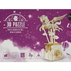 DREWIANE PUZZLE 3D DIY JEDNOROŻEC