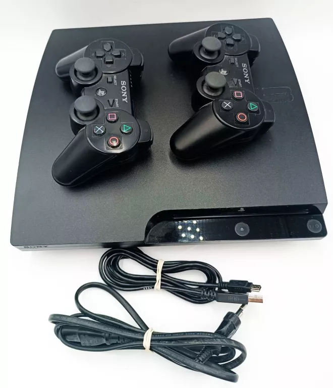 KONSOLA PS3 SLIM 320GB+ KABEL ZASILAJĄCY/ 2 PADY+ KABEL ZASILAJĄCY