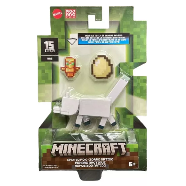 MINECRAFT ACTION FIGURE - ARCTIC FOX ZAWIERA TOTEM NIEŚMIERTELNOŚCI I JAJO