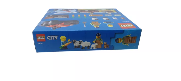 KLOCKI LEGO CITY CZERWONY TRAKTOR Z PRZYCZEPĄ I OWCAMI 60461