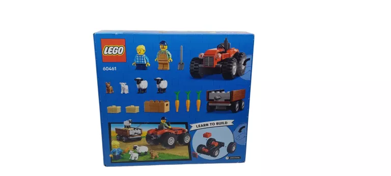 KLOCKI LEGO CITY CZERWONY TRAKTOR Z PRZYCZEPĄ I OWCAMI 60461