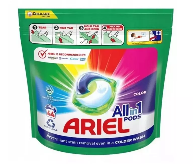 ARIEL ALL-IN-1 PODS COLOR KAPSUŁKI ŻELOWE DO KOLOROWEJ BIELIZNY 44 SZTUKI