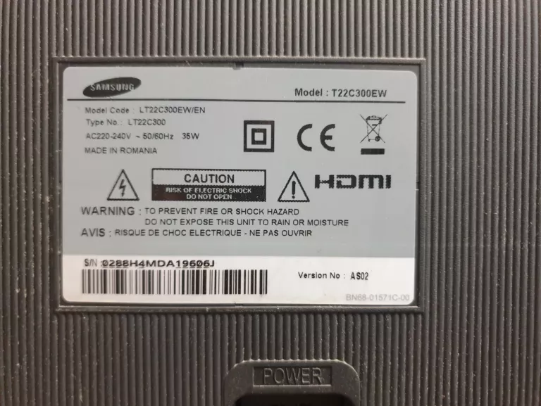 MONITOR SAMSUNG T22C300EW 21,5 " 1920 X 1080