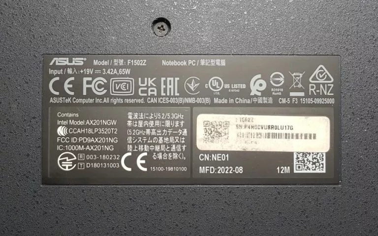 LAPTOP ASUS VIVOBOOK F1502ZA SSD 1TB, RAM 20GB, CORE I3