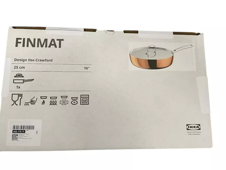 FINMAT PATELNIA Z POKRYWKĄ, MIEDŹ/STAL NIERDZ, 25 CM