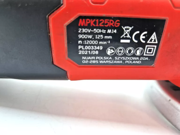 SZLIFIERKA KĄTOWA NUTOOL MPK125RG