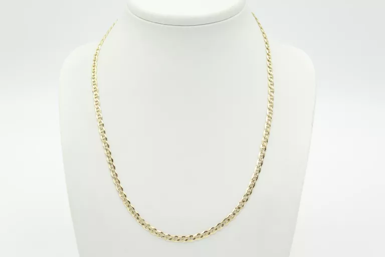 PIĘKNY, WŁOSKI, ZŁOTY ŁAŃCUSZEK TECNIGOLD 585 55CM 14,08G SPLOT ANKIER