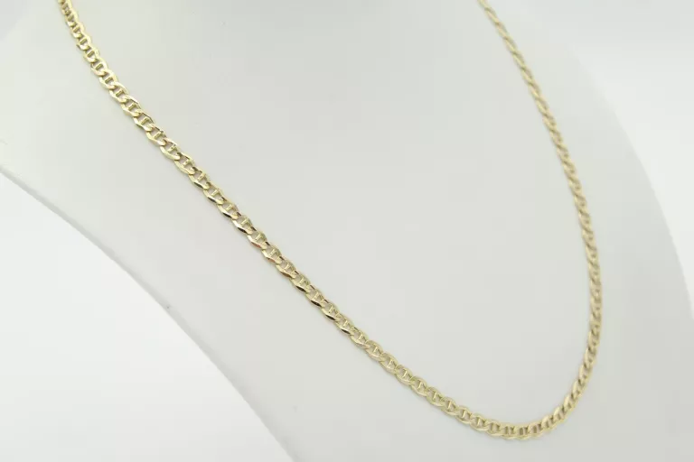 PIĘKNY, WŁOSKI, ZŁOTY ŁAŃCUSZEK TECNIGOLD 585 55CM 14,08G SPLOT ANKIER