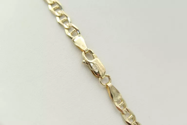 PIĘKNY, WŁOSKI, ZŁOTY ŁAŃCUSZEK TECNIGOLD 585 55CM 14,08G SPLOT ANKIER