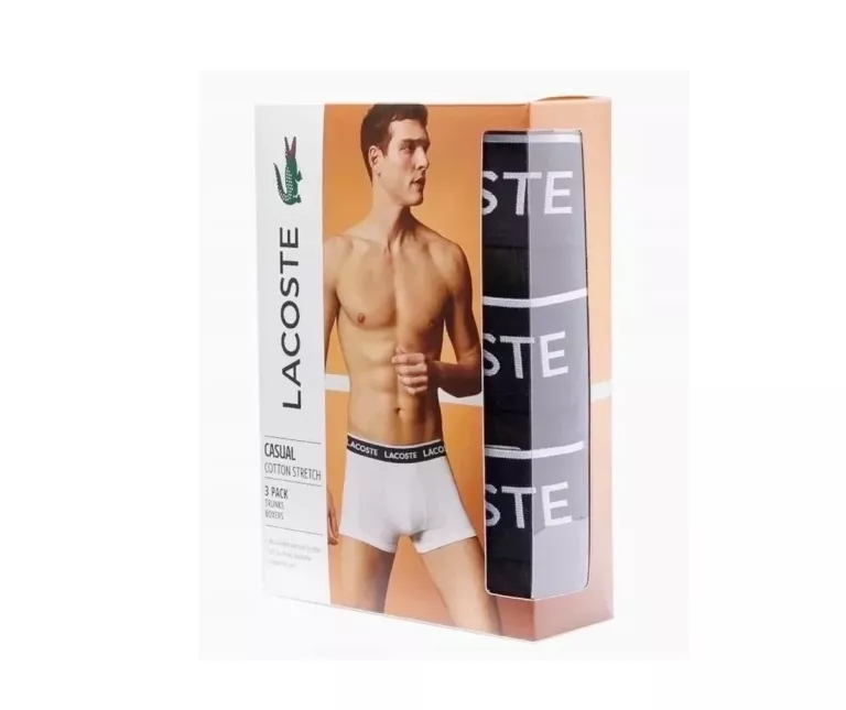 3 PAK BOKSERKI LACOSTE ROZMIAR M CZARNE