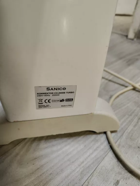 GRZEJNIK KONWEKTOROWY BIAŁY SANICO CH-2000B TURBO 2000W