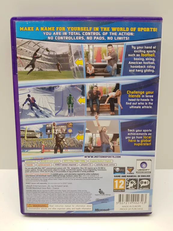 GRA XBOX 360 MOTION SPORTS PLAY FOR REAL KINECT