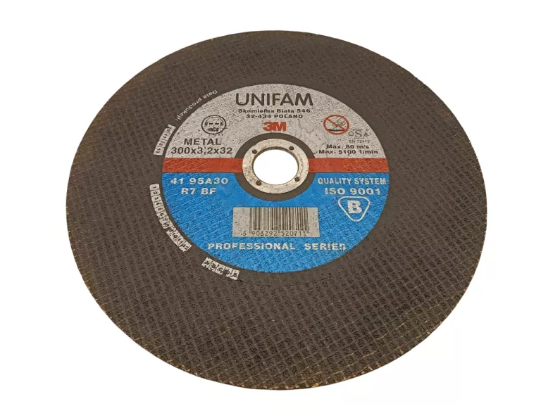 UNIFAM TARCZA DO CIĘCIA METALU 300X3,2X22
