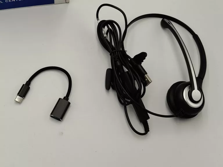 SŁUCHAWKI NAUSZNE WANTEK UC600F L4 CALL CENTER MIKROFON USB