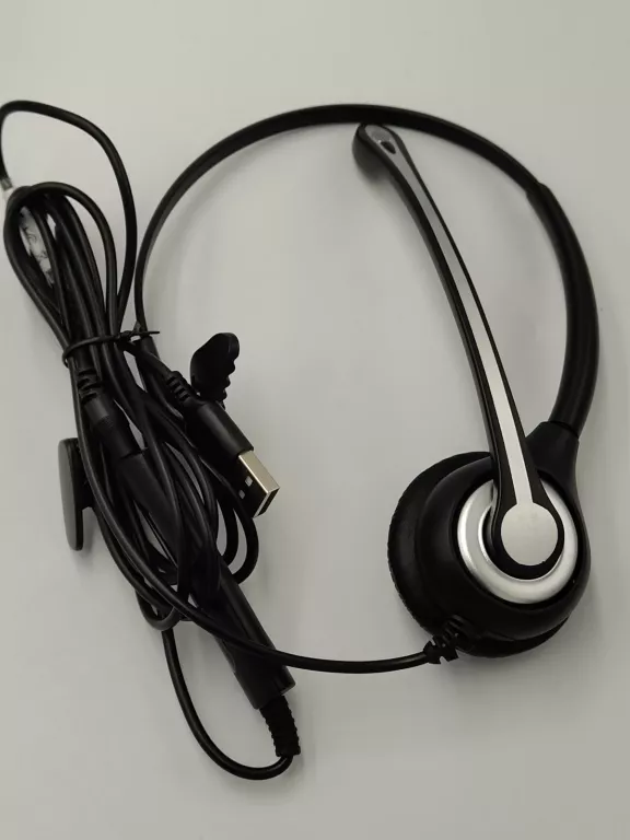 SŁUCHAWKI NAUSZNE WANTEK UC600F L4 CALL CENTER MIKROFON USB