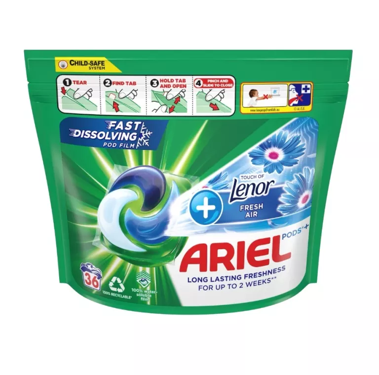 ARIEL ALL-IN-1 PODS + LENOR FRESH AIR KAPSUŁKI Z PŁYNEM DO PRANIA 36 PRAŃ