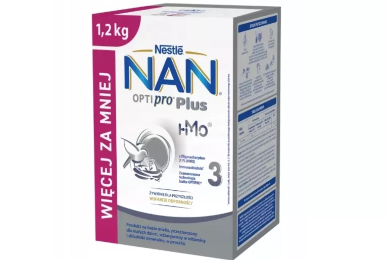 NESTLE NAN OPTIPRO PLUS 3 HM-O, MLEKO MODYFIKOWANE 1,2 KG