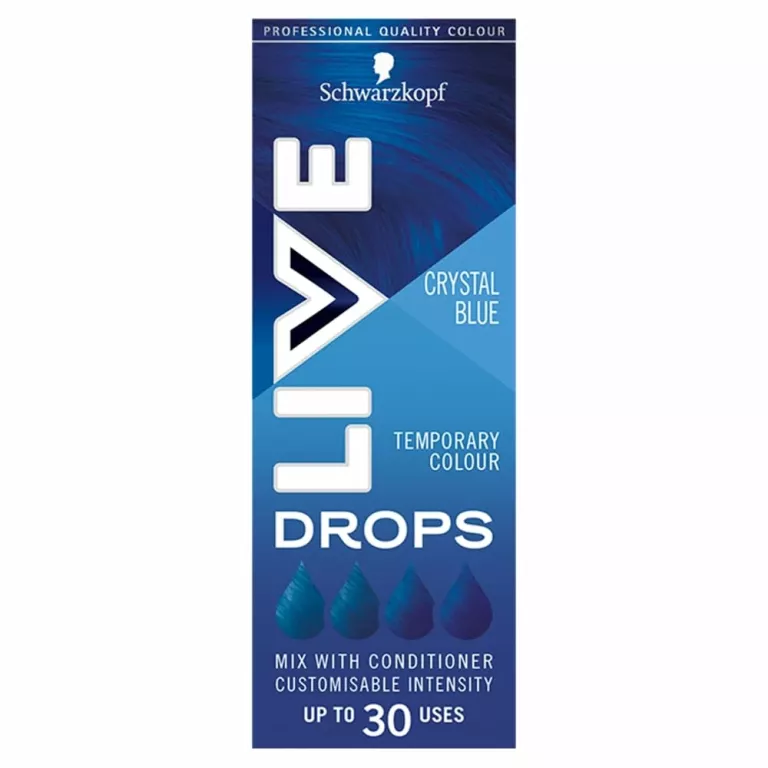 SCHWARZKOPF LIVE DROPS PÓŁTRWAŁA FARBA DO WŁOSÓW CRYSTAL BLUE 30ML