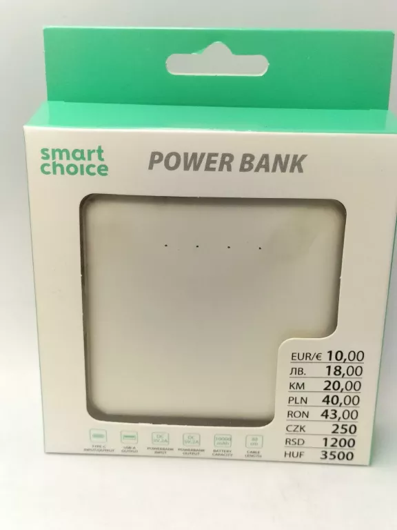 POWERBANK 10000MAH BIAŁY