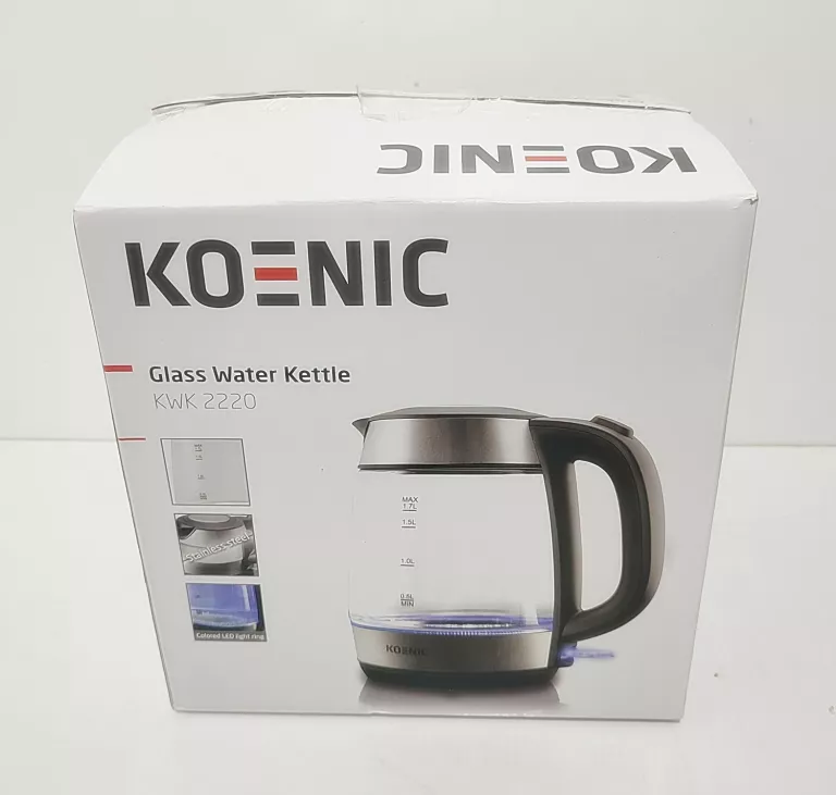 CZAJNIK ELEKTRYCZNY KOENIC GLASS WATER KETTLE KWK 2220 #KOMPLET + GWARANCJ