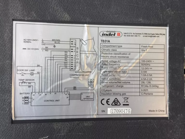 INDEL B TB31A LODÓWKA KOMPRESOROWA