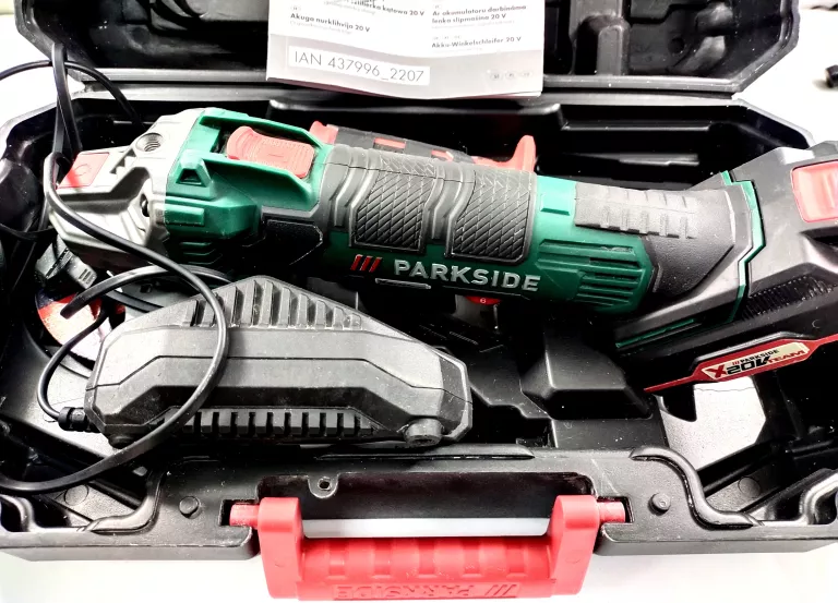 SZLIFIERKA KĄTOWA AKUMULATOROWA 125MM 20V PWSA 20-LI D4 PARKSIDE