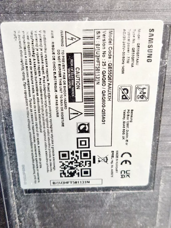 TELEWIZOR SAMSUNG 55 CALI SMART TV QE55Q67AA