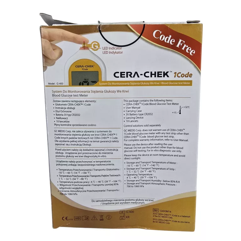 GLUKOMETR CERA-CHEK 1CODE METER SET