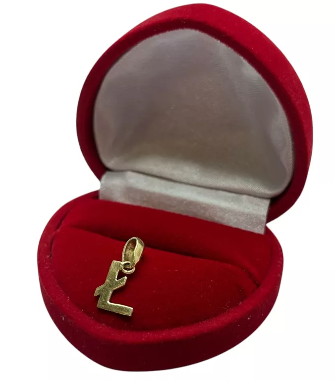 ŚLICZNA ZŁOTA ZAWIESZKA LITERKA ,,Ł" 0,56G 585