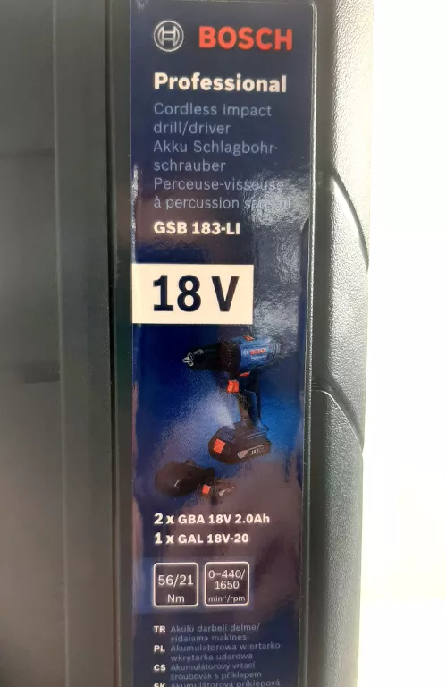 WIERTARKO-WKRĘTARKA BOSCH GSB 183-LI PROFESSIONAL ZESTAW