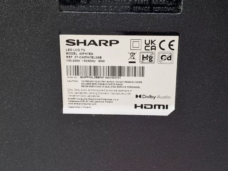 TELEWIZOR SHARP 40FH7EA 40" LED ANDROID TV KOMPLET