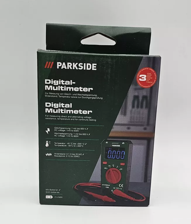 MULTIMETR MIERNIK CYFROWY PARKSIDE KOMPLET