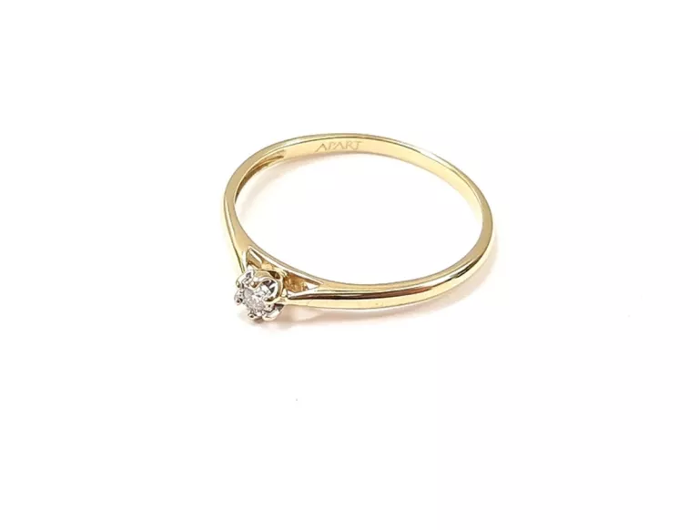 ZŁOTY PIERŚCIONEK Z DIAMENTEM 0.03CT 375 1.01G R18
