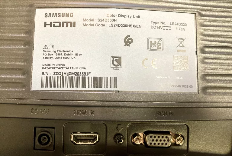 MONITOR SAMSUNG S24D330!POLECAM!