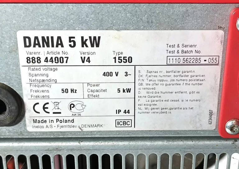 DANIA TYPE 1550 NAGRZEWNICA
