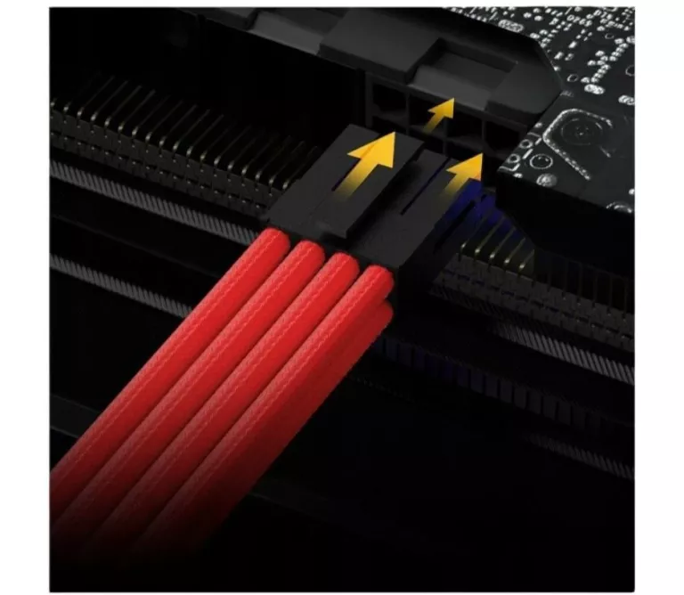 ZESTAW CZERWONYCH PRZEDŁUŻACZY DO ZASILACZA ATX 4 KIT 18 AWG PC ASIAHORSE