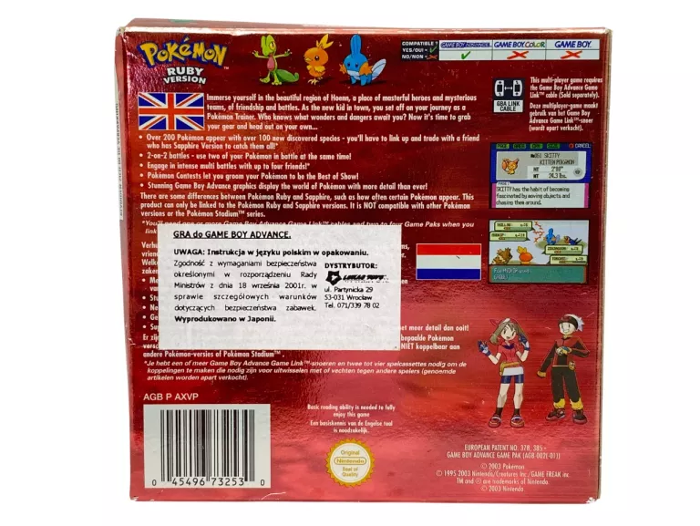 GRA POKEMON RUBY PAL GAMEBOY ADVANCE GBA