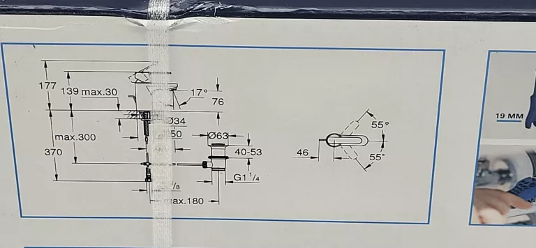 BATERIA UMYWALKOWA STOJĄCA GROHE GET SREBRNY
