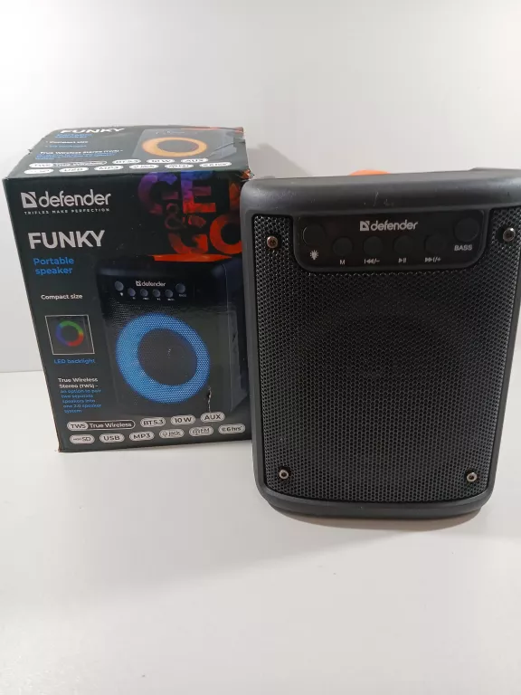 GŁOŚNIK DEFENDER FUNKY BLUETOOTH 10W BT5.3 AUX FM MP3 USB MICROSD 1.0