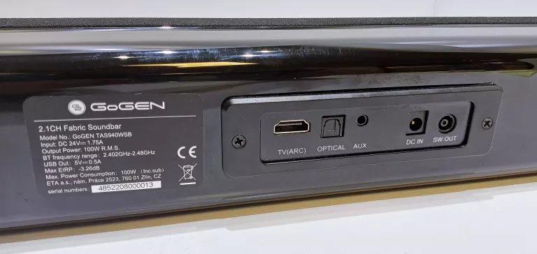 SOUNDBAR GOGEN TAS940WSB 2.1 100 W CZARNY
