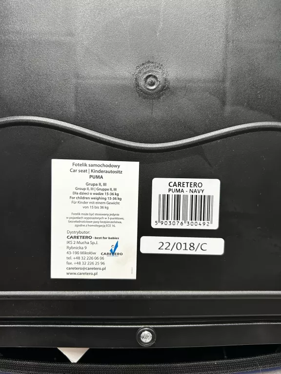 PODSTAWKA BOSTER 15-36KG CARETERO PUMA ISOFIX