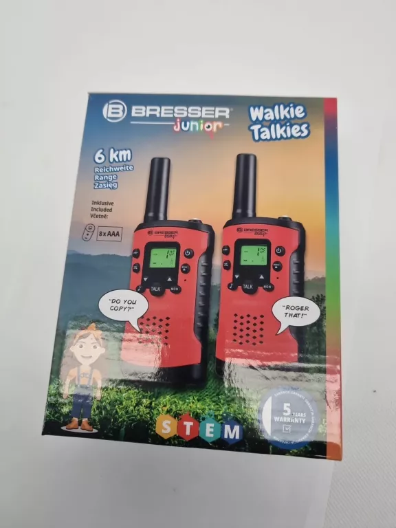 KRÓTKOFALÓWKI WALKIE TALKIE BRESSER JUNIOR ZESTAW CZERWONY