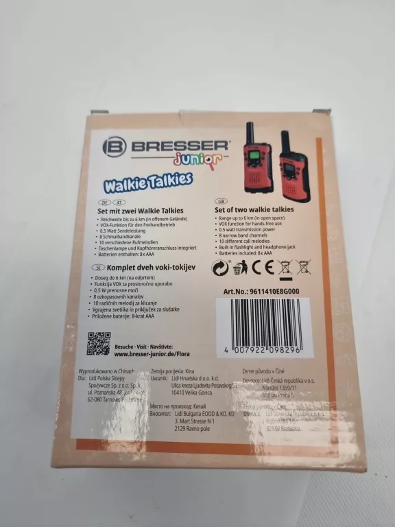 KRÓTKOFALÓWKI WALKIE TALKIE BRESSER JUNIOR ZESTAW CZERWONY