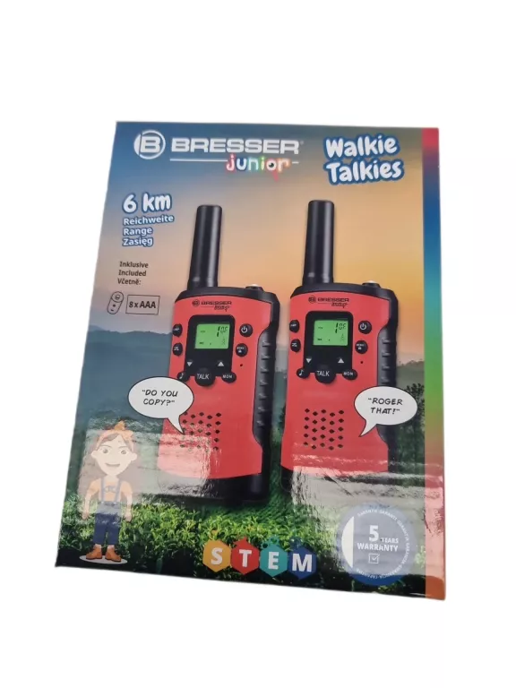KRÓTKOFALÓWKI WALKIE TALKIE BRESSER JUNIOR ZESTAW CZERWONY