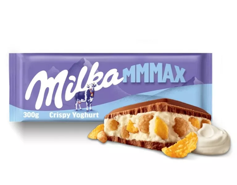 CZEKOLADA MLECZNA MILKA MMMAX CRISPY JOGHURT JOGURTOWA Z PŁATKAMI 300G