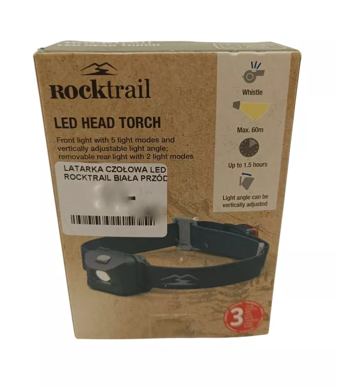 LATARKA CZOŁOWA LED ROCKTRAIL BIAŁA PRZÓD I CZERWONA TYŁ