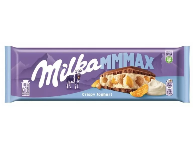 CZEKOLADA MLECZNA MILKA MMMAX CRISPY JOGHURT JOGURTOWA Z PŁATKAMI 300G