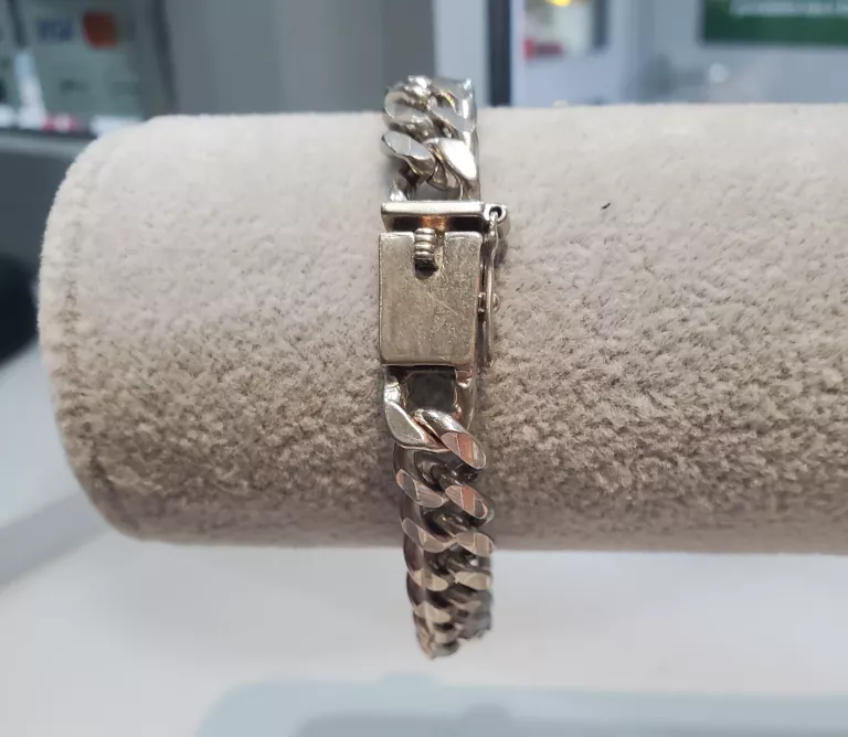 SREBRO - WYRÓB JUBILERSKI UŻYWANY BRANSOLETKA MĘSKA KIETA PR 925/29,90G